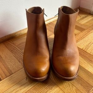 Brown leather ankle boots 8D/wide